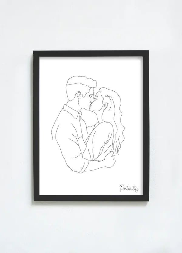 Custom Line Art Couple portrait