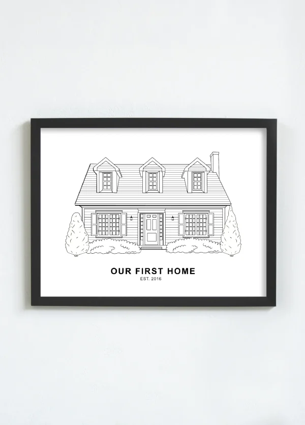 Custom Line Art House Portrait