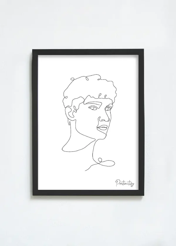 Custom Line Art Male Portrait