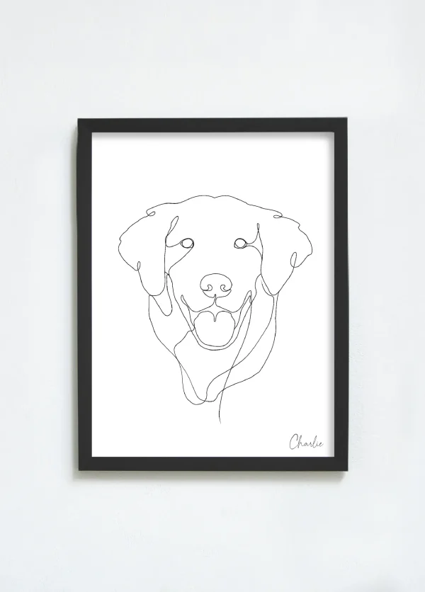 Custom pet portrait Minimalistic Line Art