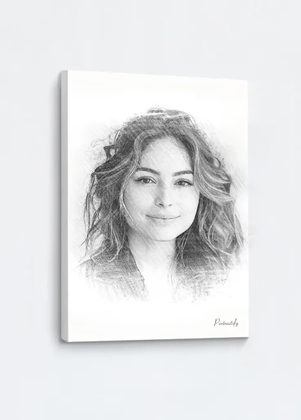 Pencil Sketch Woman Canvas