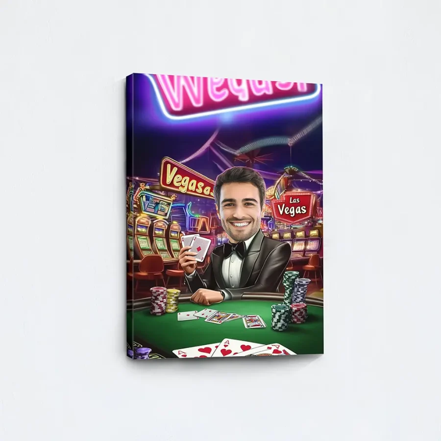 The Poker Player caricature portrait