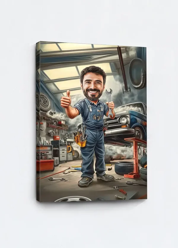 The mechanic caricature portrait
