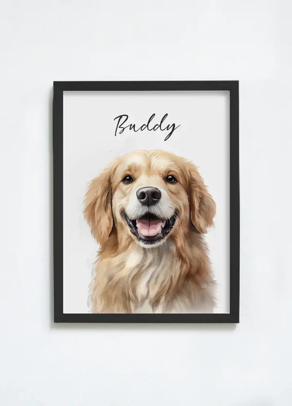 personalized watercolor pet portrait