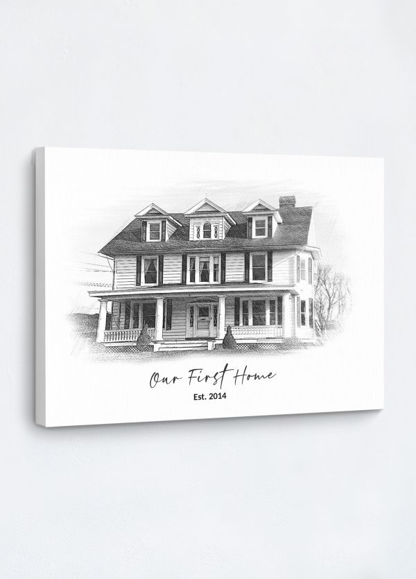 Custom Pencil Sketch House Portrait